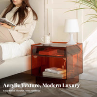 Clear Side Cabinet Light Luxury Bedside Table Transparent Design for Guest Room