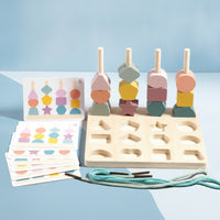 Geometric Stack and Sort Board Fine Motor Shape Matching Board Educational Shape Sorter Color Sorting for Children