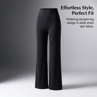 Womens Trousers High Waist Straight Leg with Petite Short Length, Work for in Stretch Material