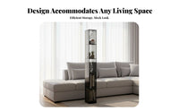 Transparent Design Tall Narrow Shelving Unit Space-Saving Multi-Tier Narrow Rack unrestrictedstanding shelf unit Minimalist aesthetic for Apartment Dwellers, Office Workers, Living Room, Small Spaces, Hallway, Bedroom