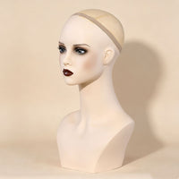 PVC Mannequin Head Display Bust with Shoulders for Hats, Scarves, and Photography