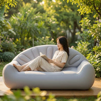 Inflatable Sofa with Backrest Foldable Inflatable Sofa Comfortable Lounge Seat for Campers, Camping, Living Room