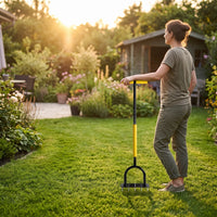 Stand-up Manual Lawn Aerator Heavy Duty Lawn Aerator Ergonomic Manual Soil Loosening Tool Hand-Push for Gardeners, Homeowners, Garden Maintenance, Orchard