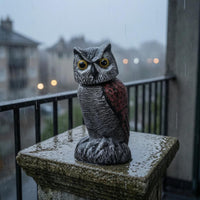 Rotating Owl Statue Textured Feathers House Decoration Painted Finish Home Decor