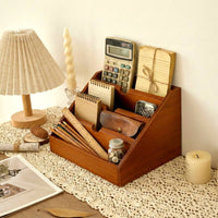 Wooden Desk Organizer Sturdy Wood Desk Storage Rack Sturdy for Study Room