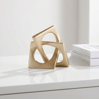 Geometric Sculpture Metal Abstract Sculpture Modern for Living Room, Entryway