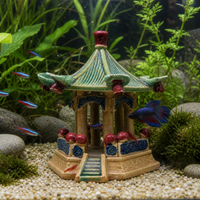 Aquarium Landscape Ceramic Pavilion Ornament for Fish Tank Decor