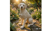 Seated Labrador Statue Floppy Ears Labrador Dog Sculpture Large Home Decoration