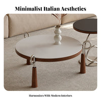 2 Pieces Nesting Circular Tables Minimalist Design Round Nesting Table Set Designer Look Child-Safe Rounded Edges