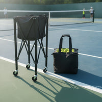 Tennis Ball Pickup Cart Foldable Tennis Ball Cart with Wheels Portable for Coaches, Athletes, Practice Training