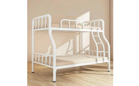 Space-Saving Metal Bunk Bed No Box Spring Needed Bunk Bed with Ladder Compact Furniture Sturdy for Children, Shared Room, Bedroom