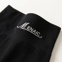 Gym Leggings for Women with Ribbed Texture and Embroidered Detail, High Waist for Autumn Winter Loungewear, Full Length