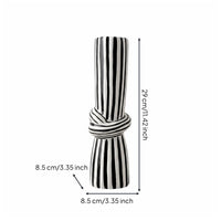 Black and White Striped Ceramic Vase Versatile Centerpiece for Shelf Display