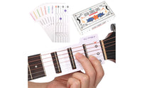 56 Pieces Double-Sided Guitar Chord Learning Cards Portable Guitar Chord Practice Cards Color-Coded Fretboard Note Guide for Beginners, Kids, Music Lessons, Travel