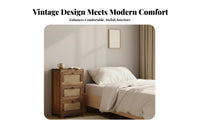 Woven Drawer End Table Nordic Design Nightstand space-saving Size for Living Room