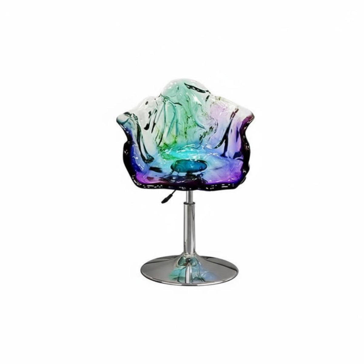 Transparent flowerrear High Stool Adjustable Height Transparent Pedestal Chair 360° rotating Modern Look for Adults, Restaurant