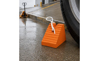 Wheel Chock Ribbed Rubber Wheel Chock Tire Block Rope Loop Safety Block Sloped Top