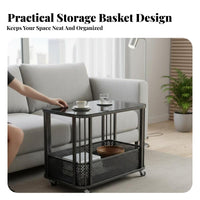 C-Shaped Rolling End Table Light Luxury design C-Shaped Rolling Table for Seniors