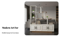 Multifunctional Multi-Tier Geometric shelving unit Double-Sided entry Room Divider Modern design Shelving Unit unrestrictedstanding for Plant Lovers, Design aficionados, Office Workers, Entryway, Hallway, Studio Apartment, Bedroom
