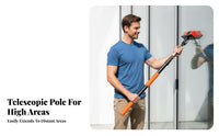 Non-Scratch Bristles Telescopic Water Fed Brush Multi-Functional Solar Panel Cleaning Brush Adjustable Angle Water Fed Pole Kit Lightweight Aluminum Construction for Homeowners, RV Owners, Professional Cleaners, Glass Surfaces, House Siding, Roofs, Decks
