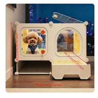 Indoor dog house with toilet