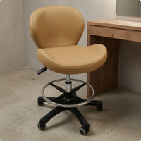 Swivel Salon Chair Stool Footrest Rolling Salon Stool Chrome
