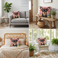 Easter Egg Throw Pillow Cover Double-Sided Printing Chihuahua Easter Pillowcase for Living Room, Bedroom, Sofa, Home Decor