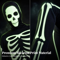 Hooded Skeleton Suit Black and White Apparel for Performance Wear