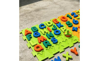 2 Pieces Alphabet and Number Puzzle Mat Soft Foam Puzzle Mat Non-Slip Sensory Activity Mats for Kids, Playrooms