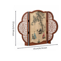 Traditional Chinese Desktop Decorative Screen Asian-Inspired Tabletop Folding Screen Oriental Panel Divider Miniature for Home Decorators, Collectors, Entryway, Bookshelf