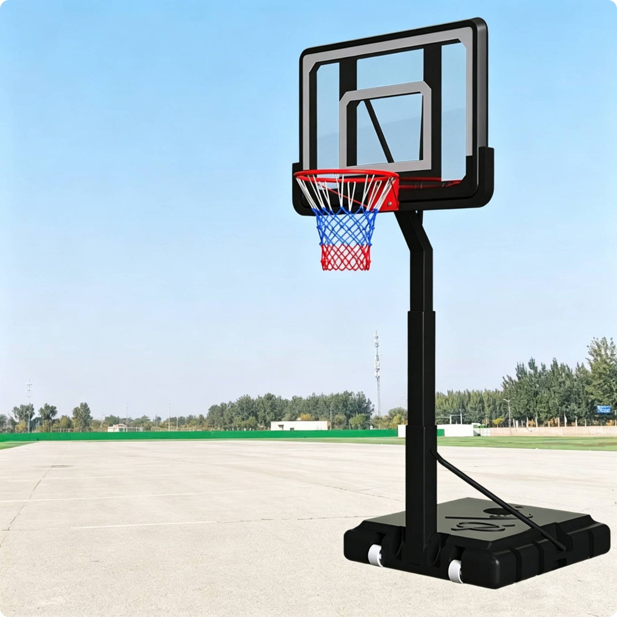 Mobile Basketball Hoop Telescoping Pole Portable Basketball Hoop Sports Gear Wheeled Transparent Backboard for Indoor