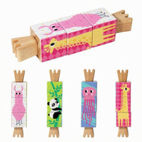 Wooden Rotating Puzzle Toy Cognitive Skills Brain Teaser Toy Tactile for 3+