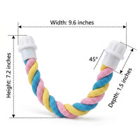 Parrot Toys Flexible Rope and Iron Bird Swing, Hanging Budgie Toys and Cockatiel Toys with Screw Fastener for Parakeets Cockatiels