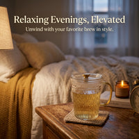Hammered Glass Tea Cup, Heat-Resistant Glass