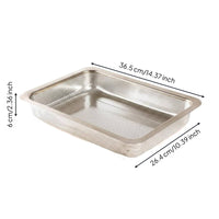 Rectangular Stainless Steel Colander Rust-Resistant Vegetable Washing Basket Rustproof Vegetable Washing Strainer for Restaurant, Cafeteria