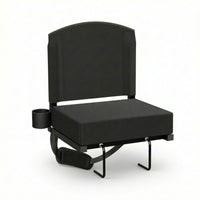 Padded Foldable Stadium Seat with Backrest Folding Portable Bleacher Seat with Hooks Non-Slip Stadium Chair with Cup Holder Lightweight for Spectators