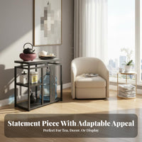 Modern Minimalist Design Mobile Tea Mobile Beverage Station Heat-Resistant Surface Home Furnishing Water Dispenser Compartment Household Furniture Sturdy Construction for Homeowners, Adults, Office Workers, Living Room, Parties, Bedroom, Kitchen