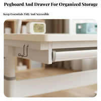 Children's Study Desk and Chair Set Extra Thick Desktop Solid Wood Writing Table Stable Structure Ergonomic Adjustable Construction Suitable for Students Learning at Home