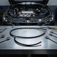 Direct Replacement Engine Oil Hose with Clips OEM-Matched Hose Assembly Molded Curved for Mechanics, Car Owners, Automotive Maintenance