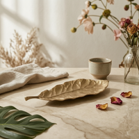 Leaf Tray Modern Metal Leaf Dish Wabi-Sabi for Hotel Lobby