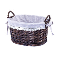 Round Woven all-purpose organizer Handmade Storage Basket Rustic Design for Desktop, Bedroom