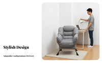 Upholstered rotating Armchair Comfortable Home Furniture Ergonomic Support Plush Padding for Adults, Homeowners