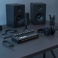 8-Channel Audio Mixer Compact Stereo Audio Mixer Built-in for Streamers, Creators, Home Production, Desktop
