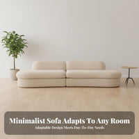 Curved Sectional Sofa Minimalist Modern Lounge Couch Solid Wood Frame Household Seating for Hosts, Homeowners, Reception Area, Hotel Lobby, Guest Room