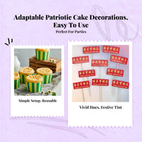 Patriotic Flag Cake Topper, Double-Sided, Party Decor