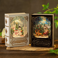 Christmas Snow Globe Music Box with Book Light, Plastic, American Style