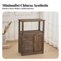 Multi-Tier & Beverage Stand Firm Wood Construction Storage Cabinet Chinese Visual Appearance Easy Assembly for Living Room