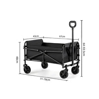 Foldable Camping Cart Large Capacity Collapsible Utility Wagon for Picnic, Beach