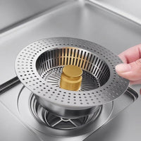Kitchen Sink Strainer and Sink Plug with Sink Drain Stopper, Sink Strainer, Lift Up Clog-Resistant Kitchen Drain Replacement, Simple Style