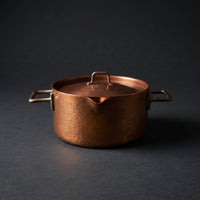 Copper Pot with Lid Handmade Hammered Copper Stockpot Solid Saucepan for Individuals, Table Serving